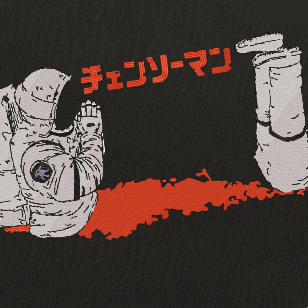 Black Embroidered Chainsaw Man - Astronaut Hoodie 7 Chainsaw Man astronaut 5 scaled
