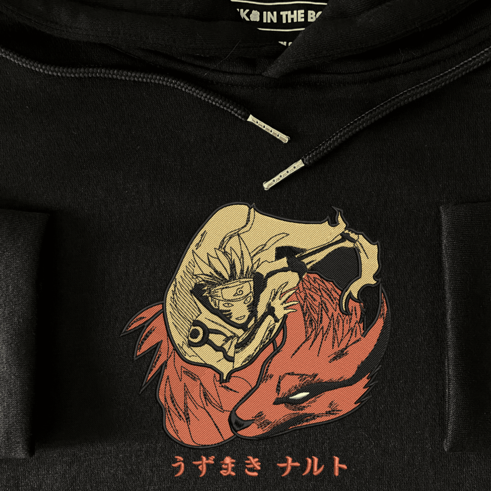 Naruto x Kurama Embroidered Hoodie Neko In The Box