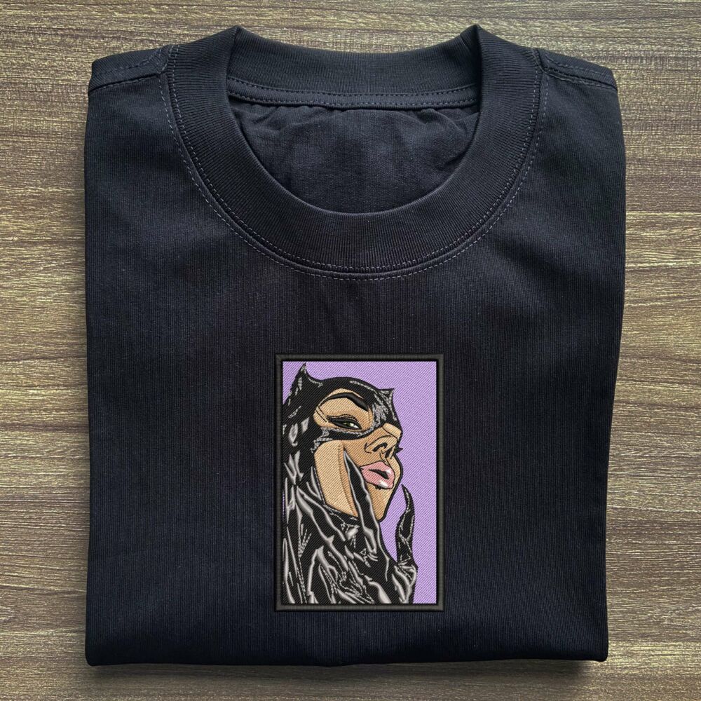 Cat Woman Art Embroidered 15