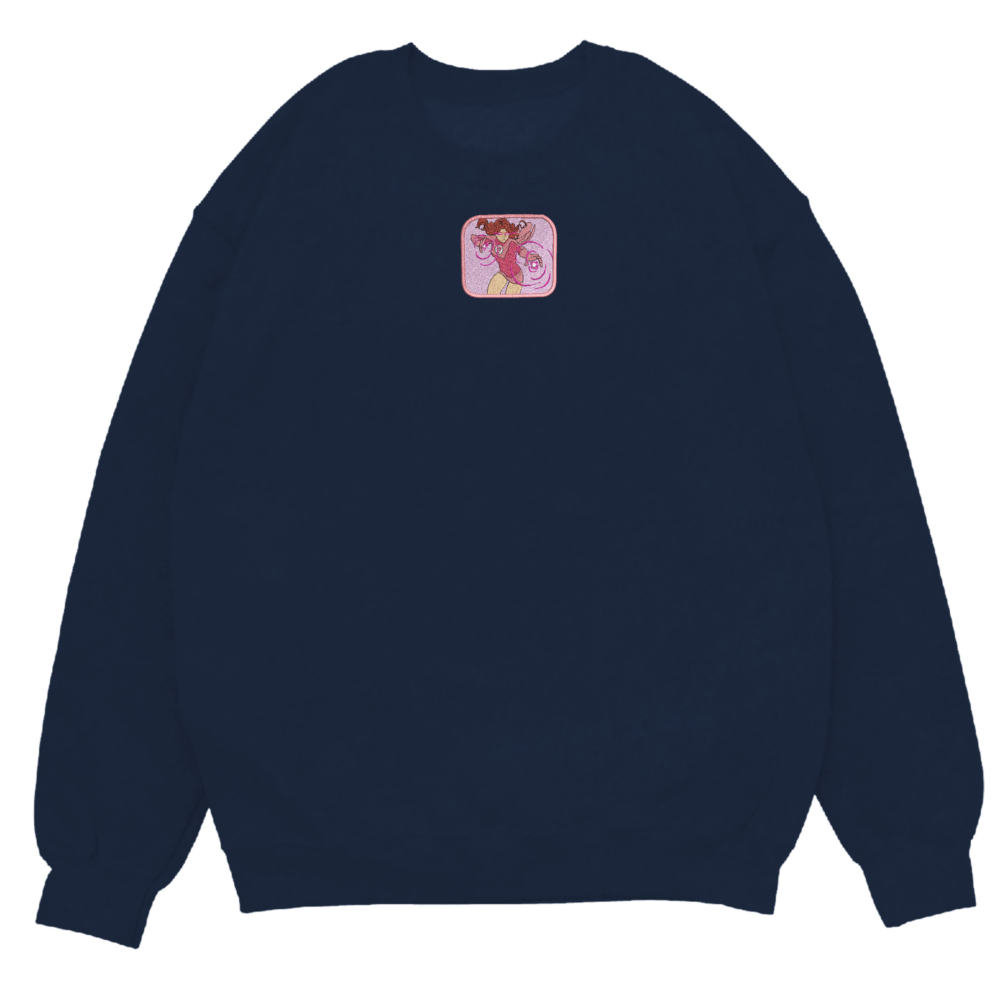 Atom Eve Art Embroidere Sweatshirt Navy