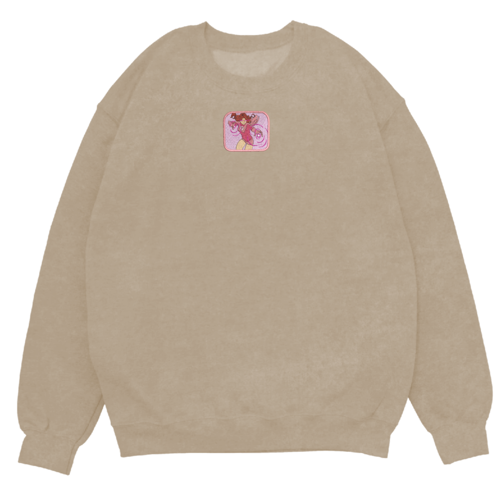 Atom Eve Art Embroidere Sweatshirt Sand