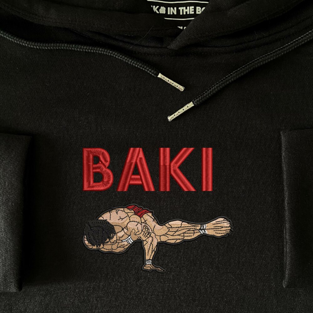 Baki Art Embroidere Hoodie Black (3)