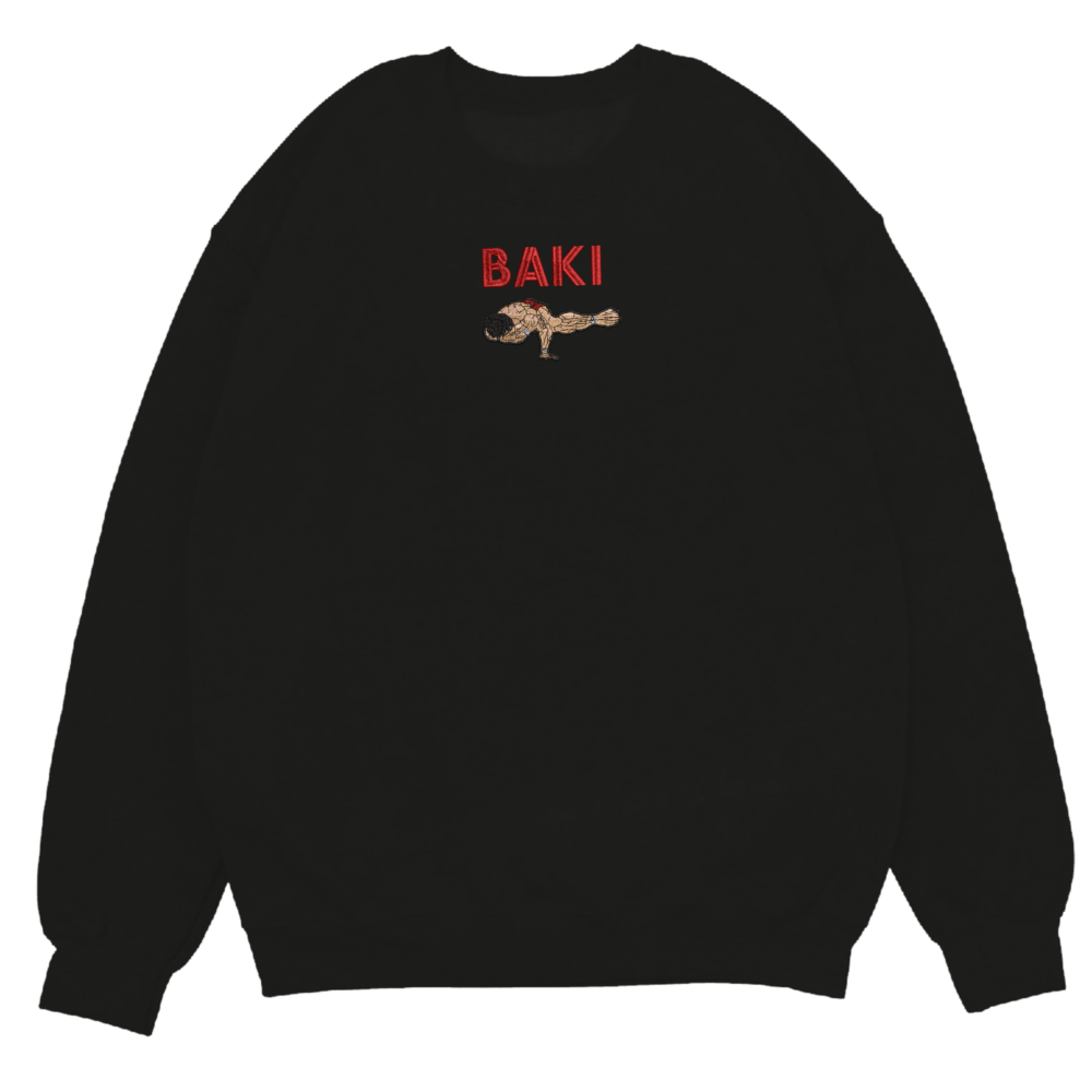 Baki Art Embroidere Sweatshirt Black