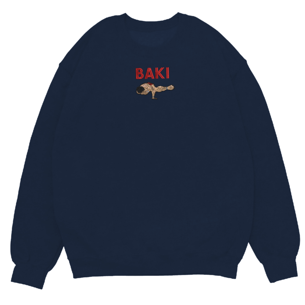 Baki Art Embroidere Sweatshirt Navy