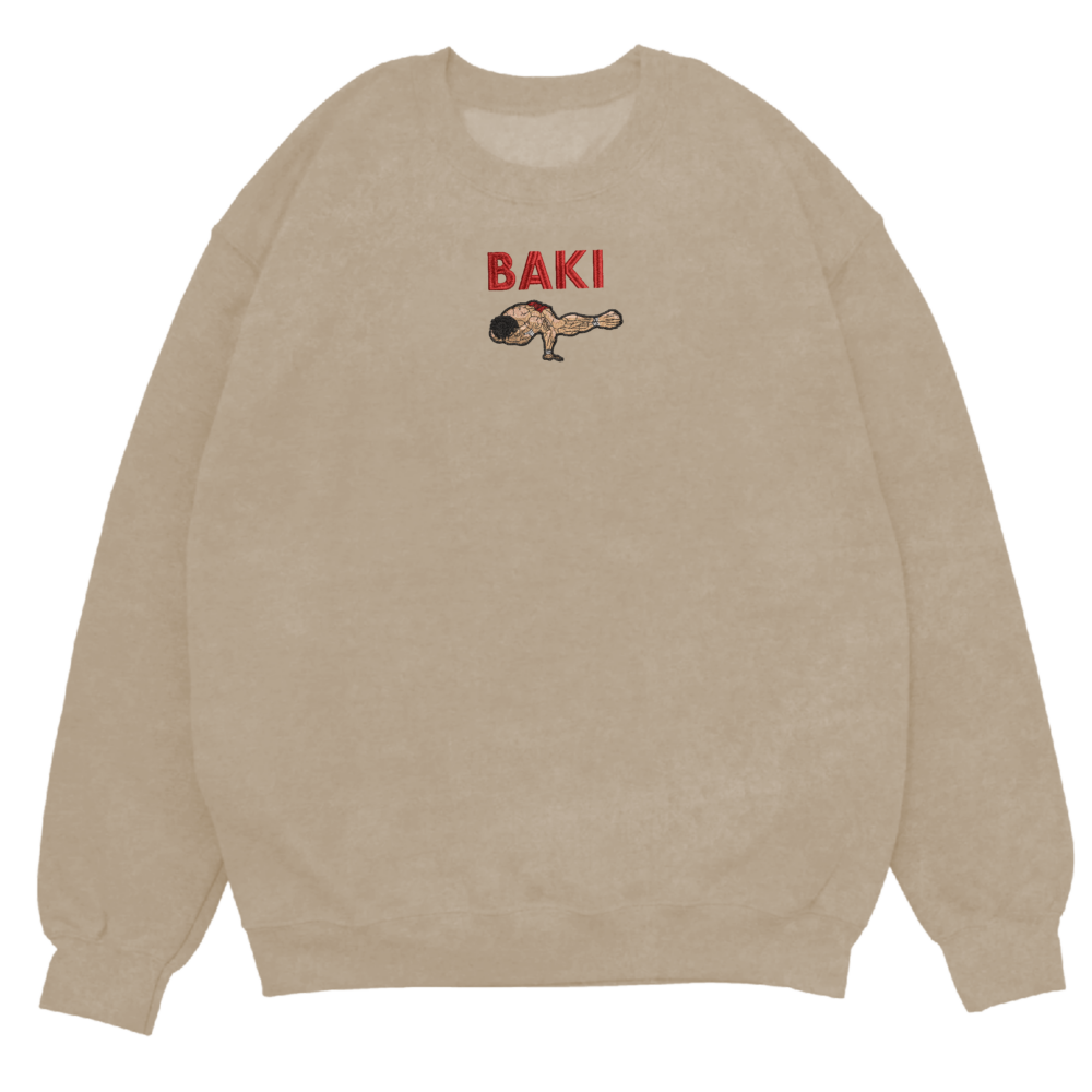 Baki Art Embroidere Sweatshirt Sand