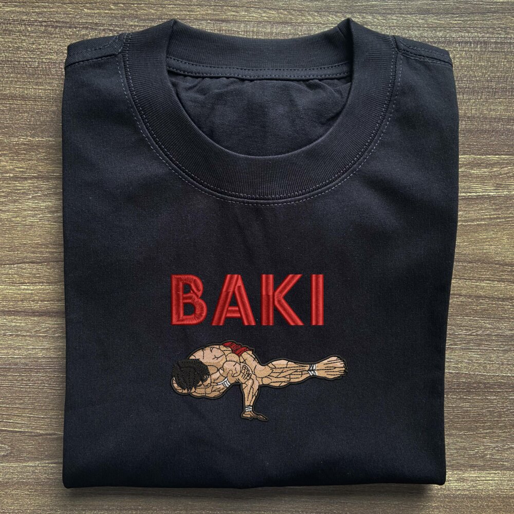 Baki Art Embroidered Black T shirt (2) Main Thumbnails T shirt