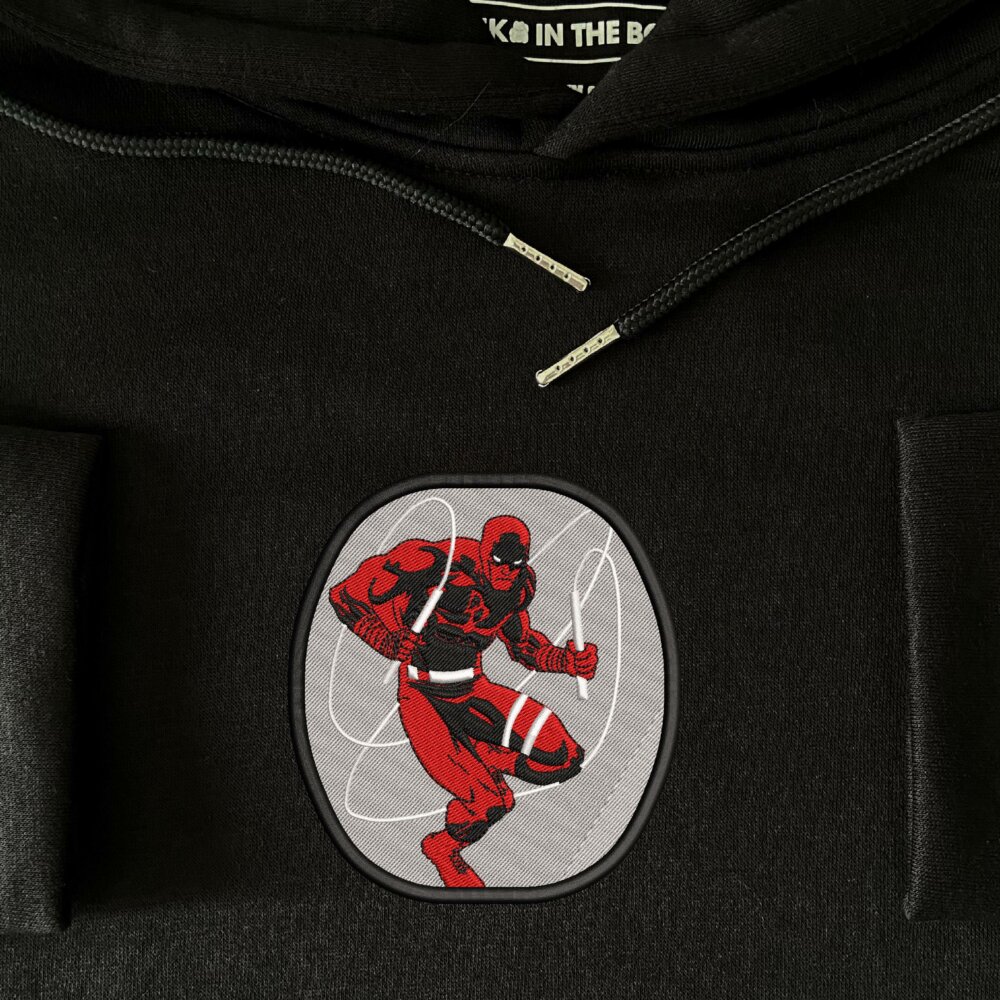 Blind Vigilante Art Embroidered Hoodie Black (3)