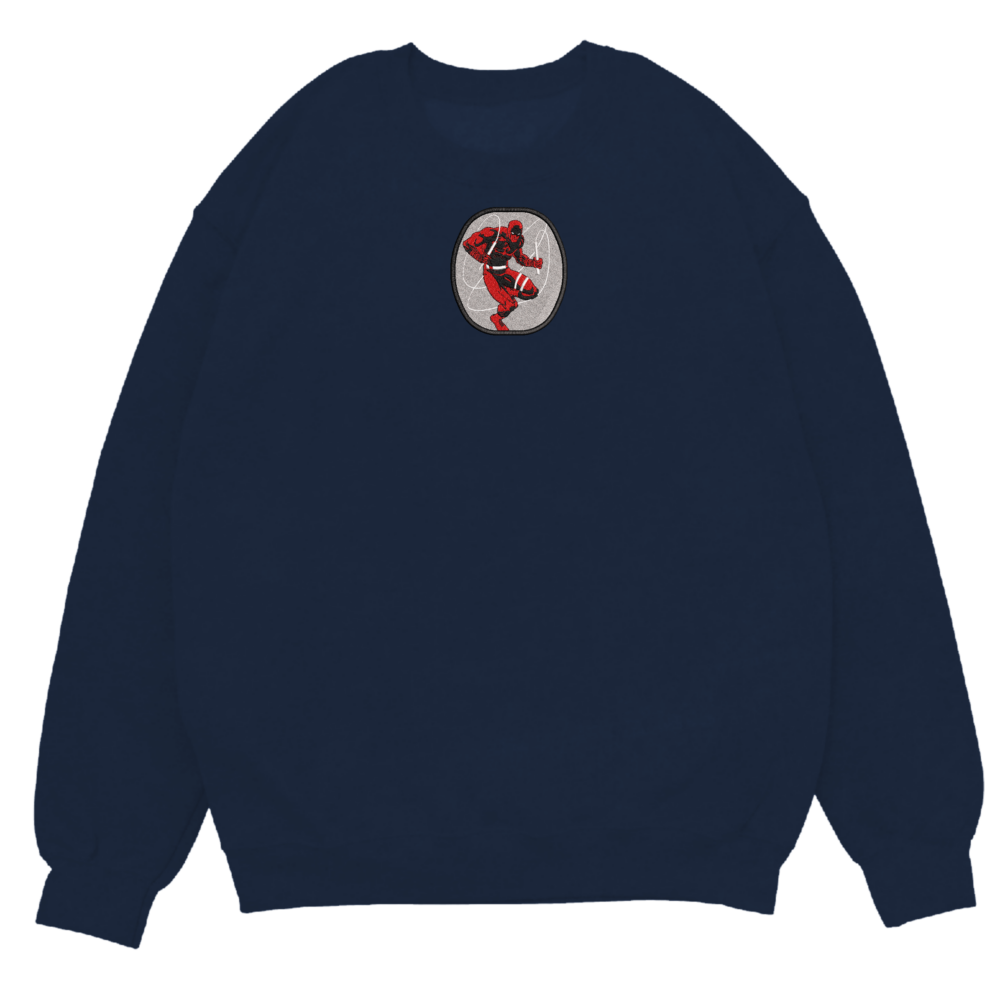 Blind Vigilante Art Embroidered Sweatshirt Navy