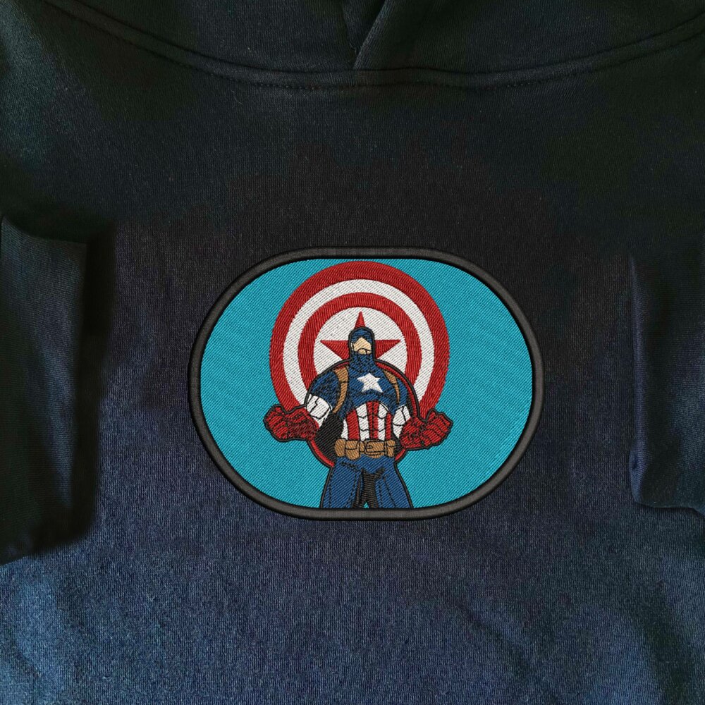 Captain Art Embroidered Hoodie Navy (1)