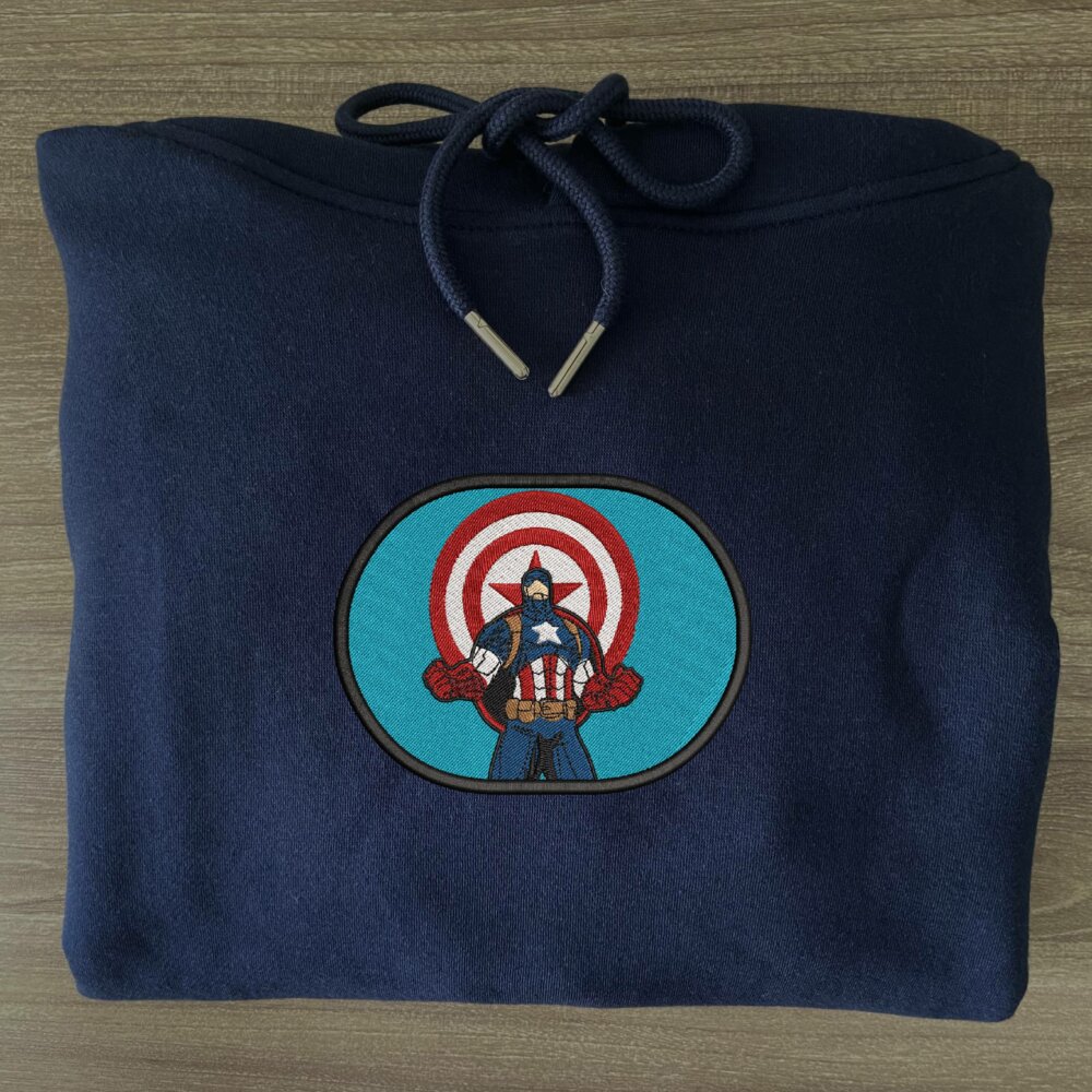 Captain Art Embroidered Hoodie Navy (3)