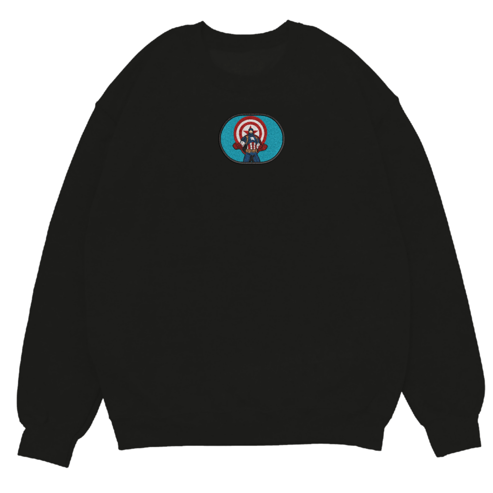 Captain Art Embroidered Sweatshirt Black