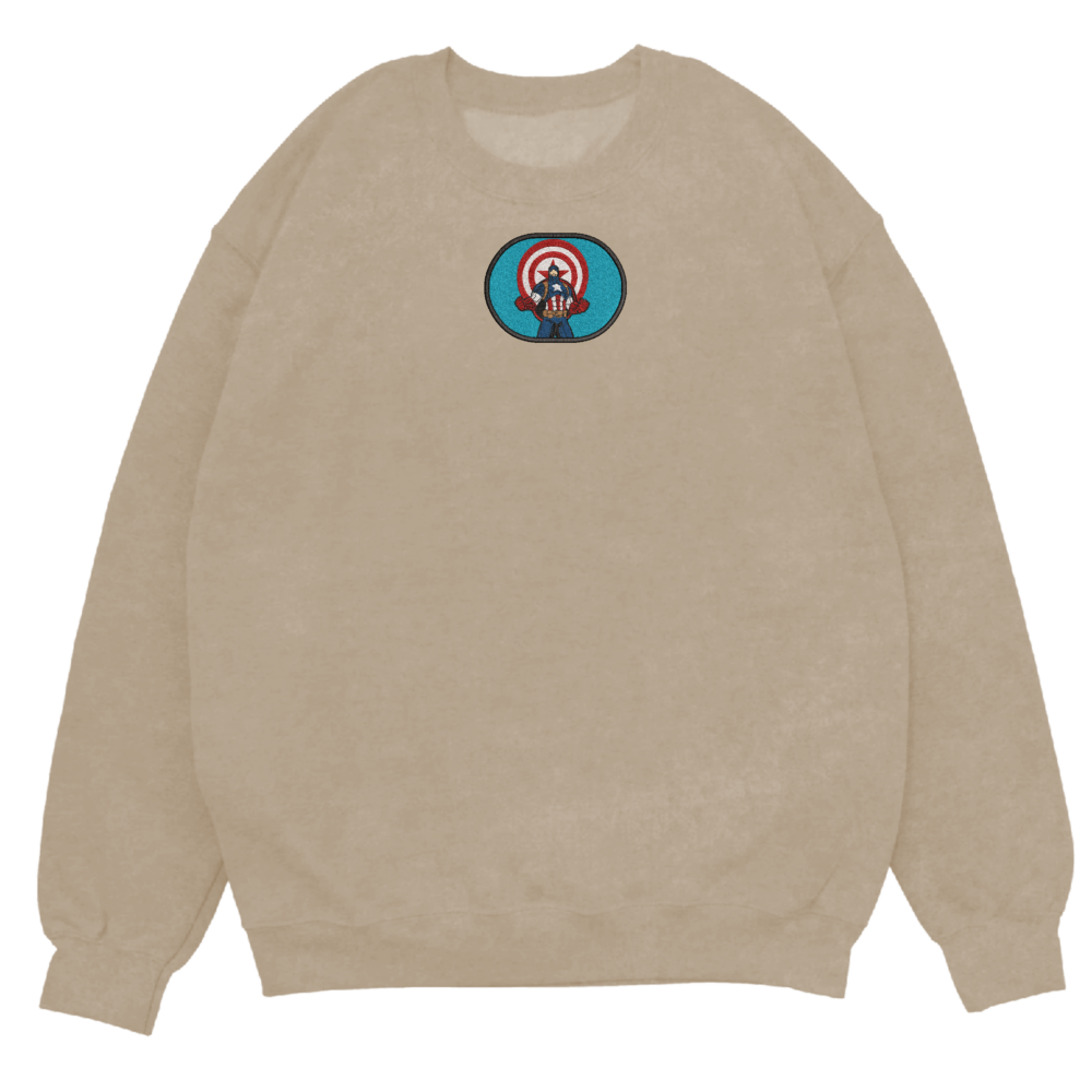 Captain Art Embroidered Sweatshirt Sand