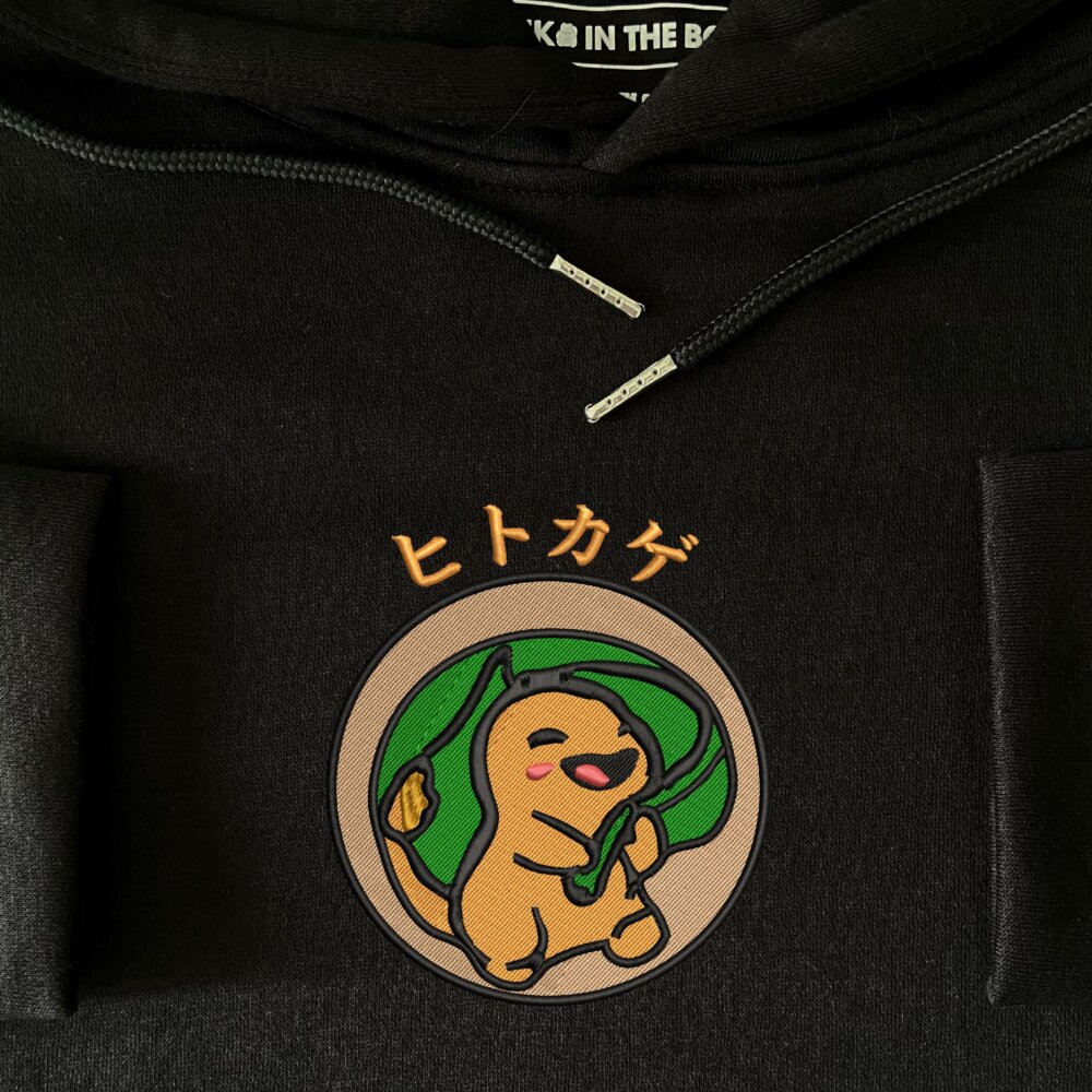 Charmander Art Embroidered Hoodie Black (4)