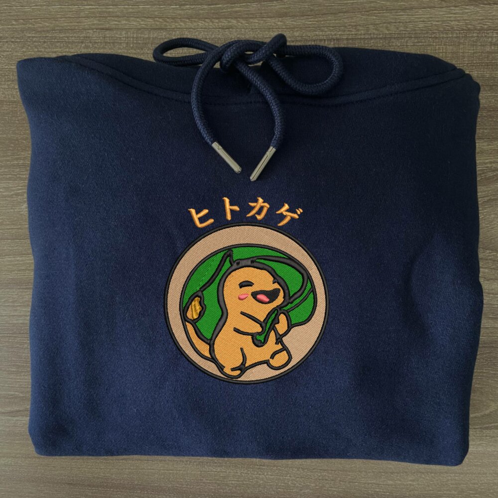 Charmander Art Embroidered Hoodie Navy (3)