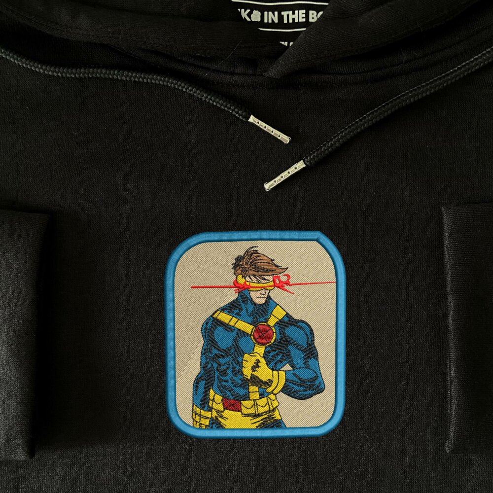 Cyclops Art Embroidered Hoodie Black (3)