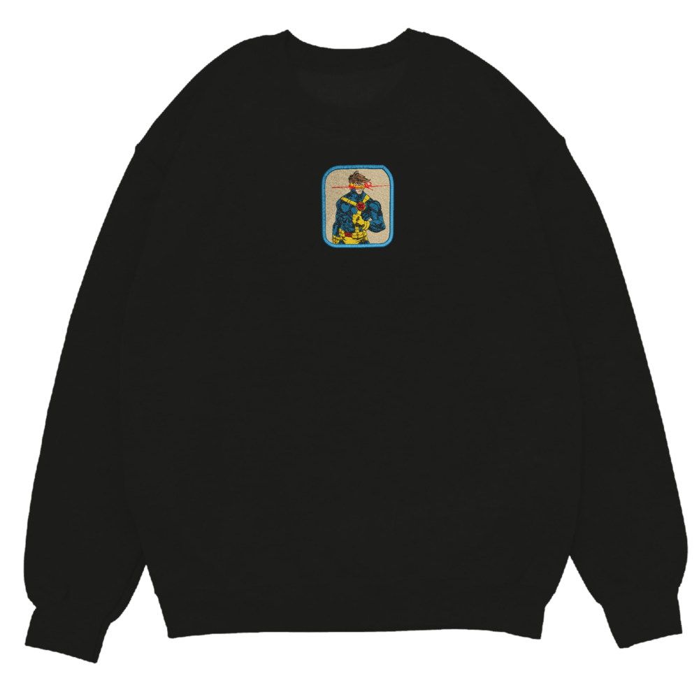 Cyclops Art Embroidered Sweatshirt Black