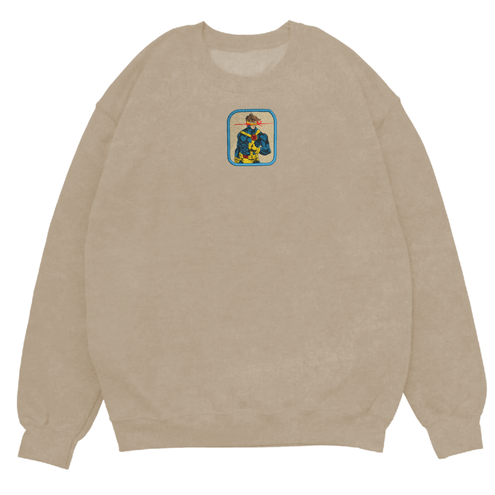 Cyclops Art Embroidered Sweatshirt Sand