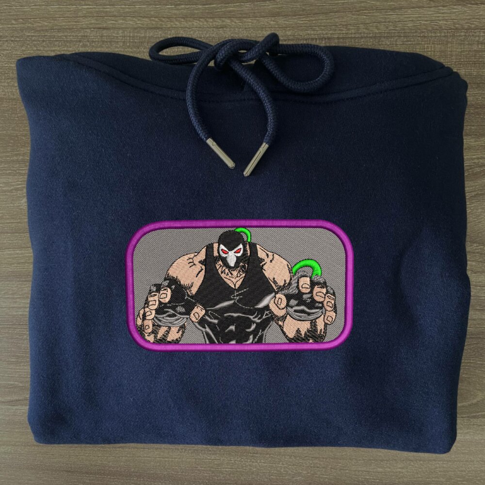 Dark Bane Art Embroidere Hoodie Navy (3)