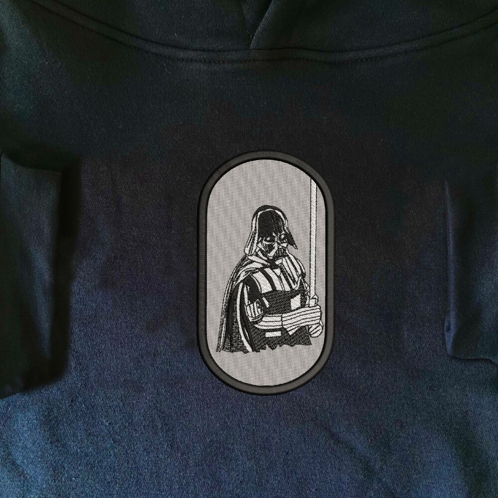 Darth Vader Art Embroidered Hoodie Navy