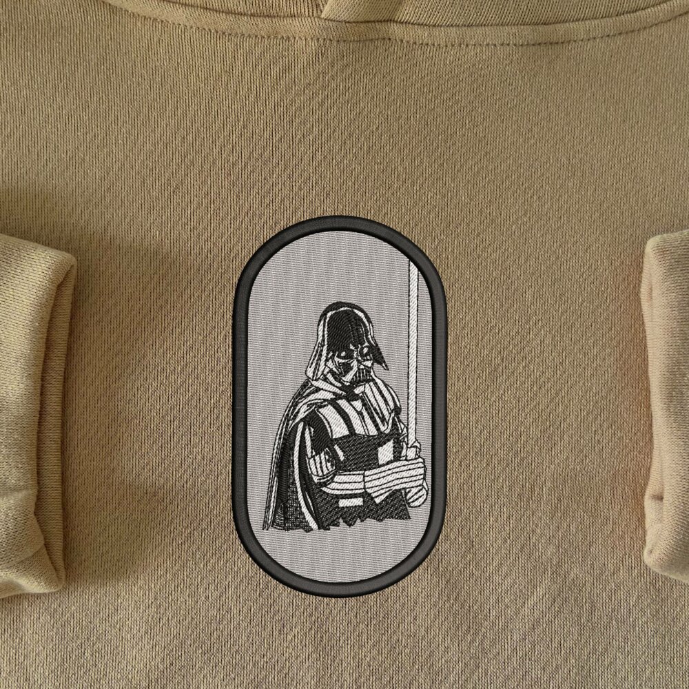 Darth Vader Art Embroidered Hoodie Sand (1)