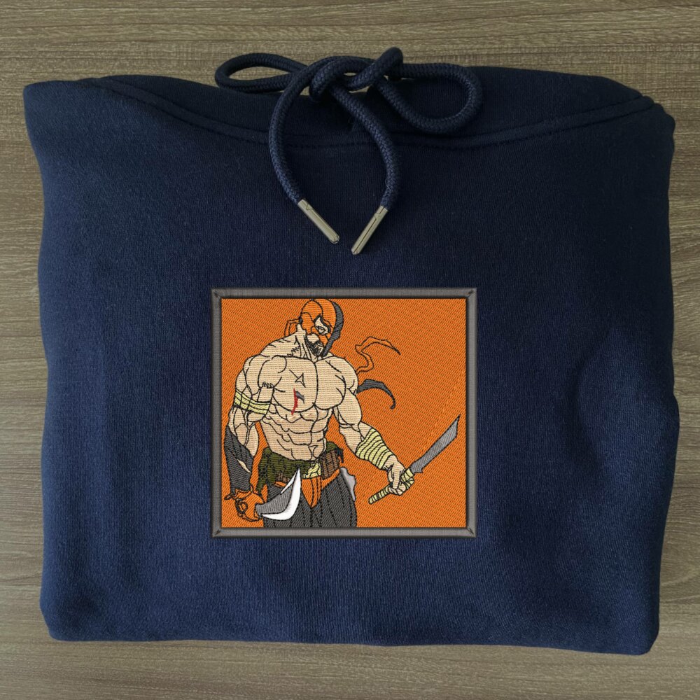 Deathstroke Art Embroidere Hoodie Navy (3)