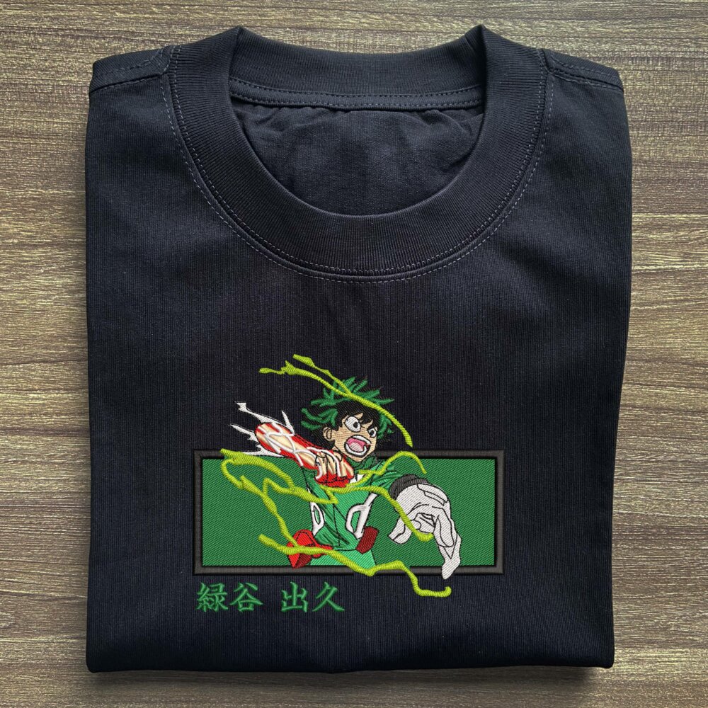 Deku Art Embroidered Black T shirt (1) Main Thumbnails T shirt