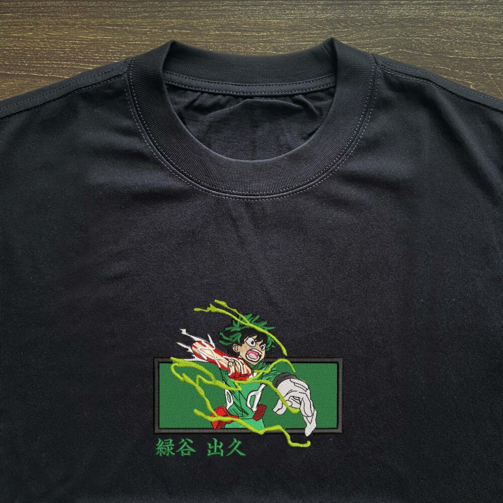 Deku Art Embroidered Black T shirt (2) Thumbnails T shirt Gallery