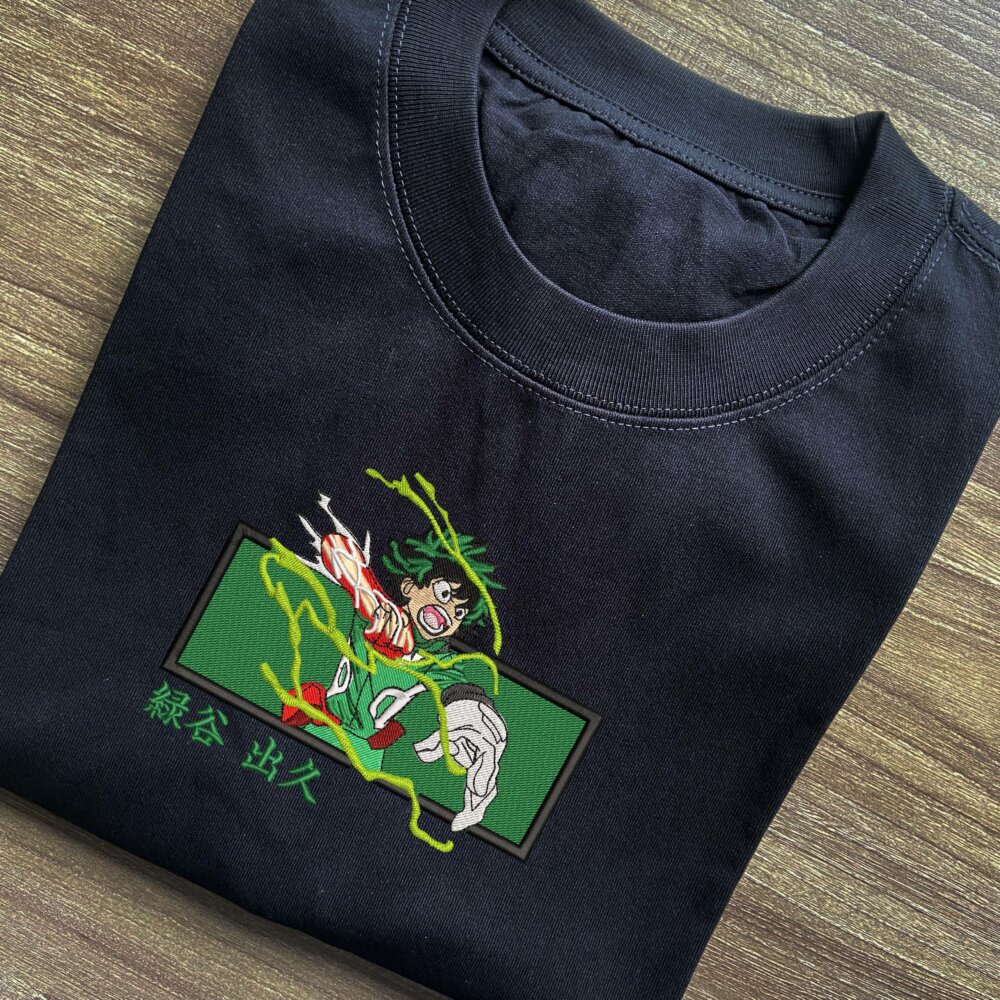 Deku Art Embroidered Black T shirt (3) Thumbnails T shirt Gallery 2