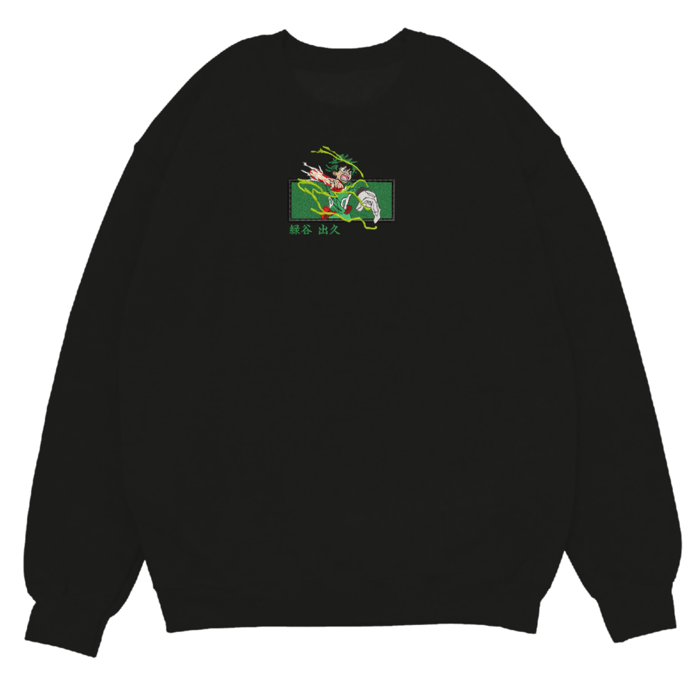 Deku Art Embroidered Sweatshirt Black