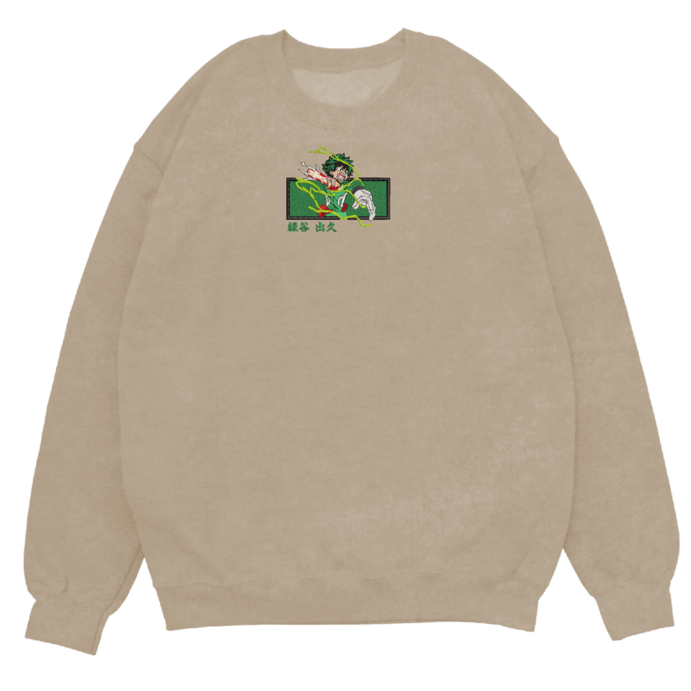 Deku Art Embroidered Sweatshirt Sand