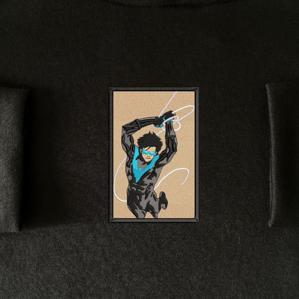 Dick Grayson Art Embroidered Hoodie Black (1) Main Thumbnails Sweatshirt