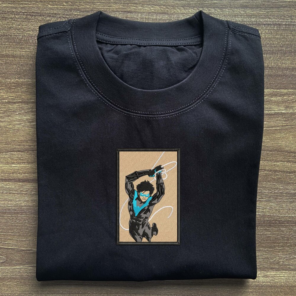 Dick Grayson Art Embroidered T shirt Black (2) Main Thumbnails T shirt