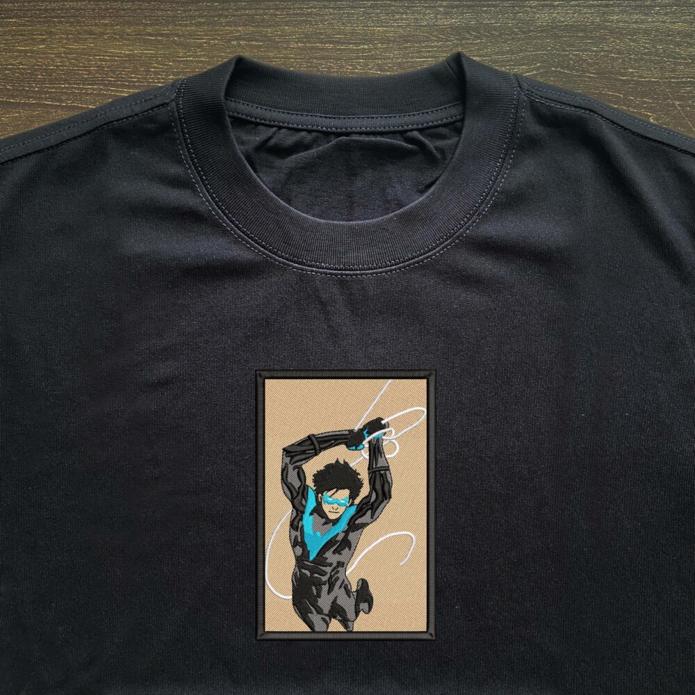 Dick Grayson Art Embroidered T shirt Black (3) Thumbnails T shirt Gallery