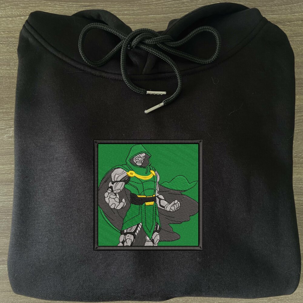 Doctor Doom Art Embroidered Hoodie Black (1)