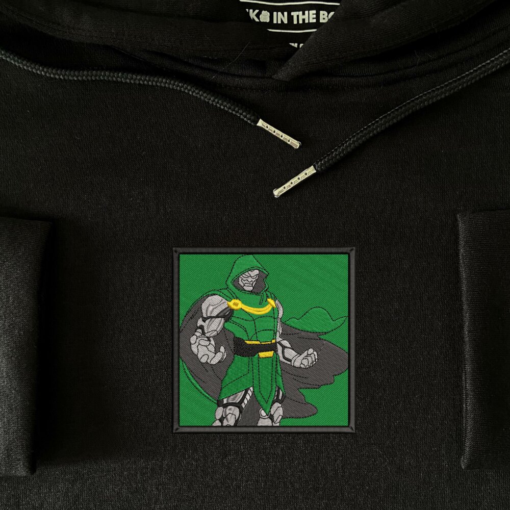 Doctor Doom Art Embroidered Hoodie Black (2)