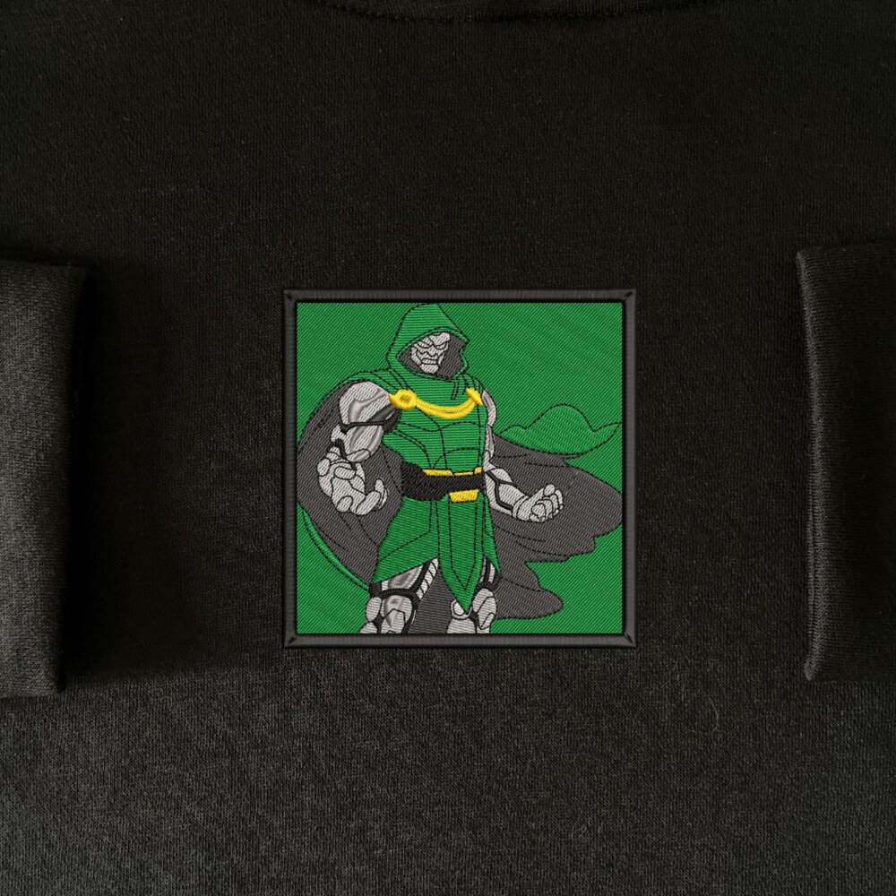 Doctor Doom Art Embroidered Hoodie Black (3) Main Thumbnails Sweatshirt