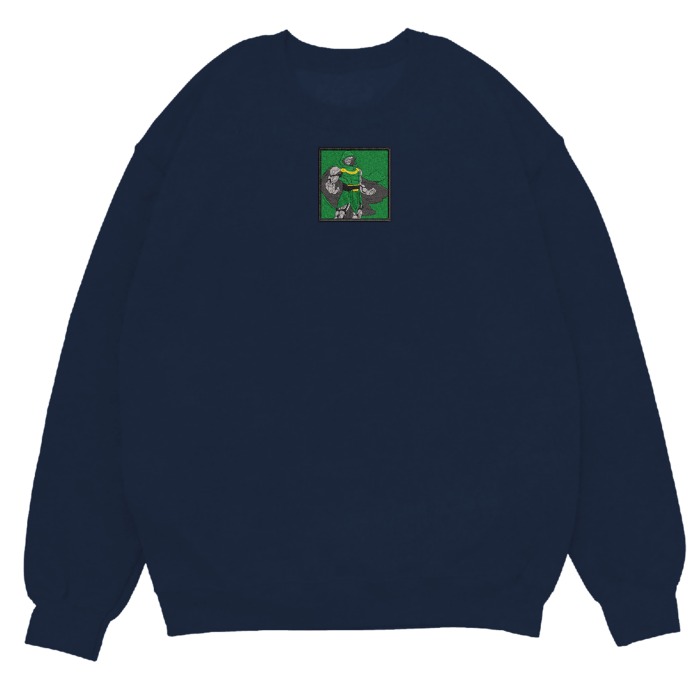 Doctor Doom Art Embroidered Sweatshirt Navy