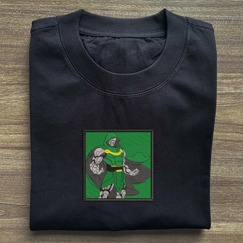 Doctor Doom Art Embroidered T shirt Black (2) Main Thumbnails T shirt