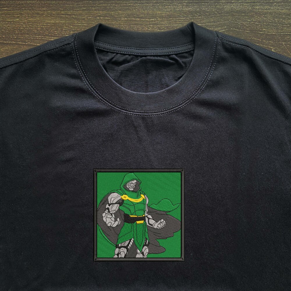 Doctor Doom Art Embroidered T shirt Black (3) Thumbnails T shirt Gallery