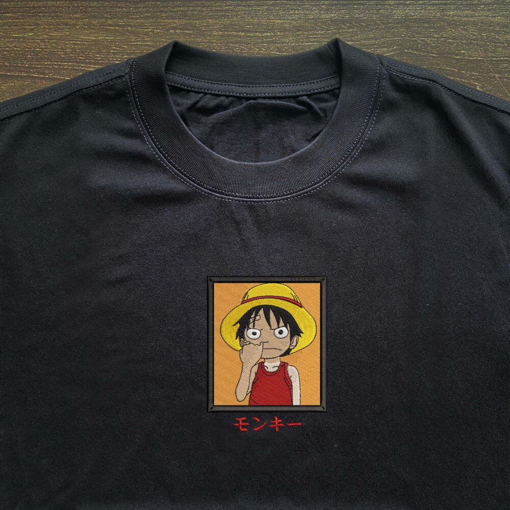 Funny luffy Art Embroidere Black T shirt (3) Thumbnails T shirt Gallery