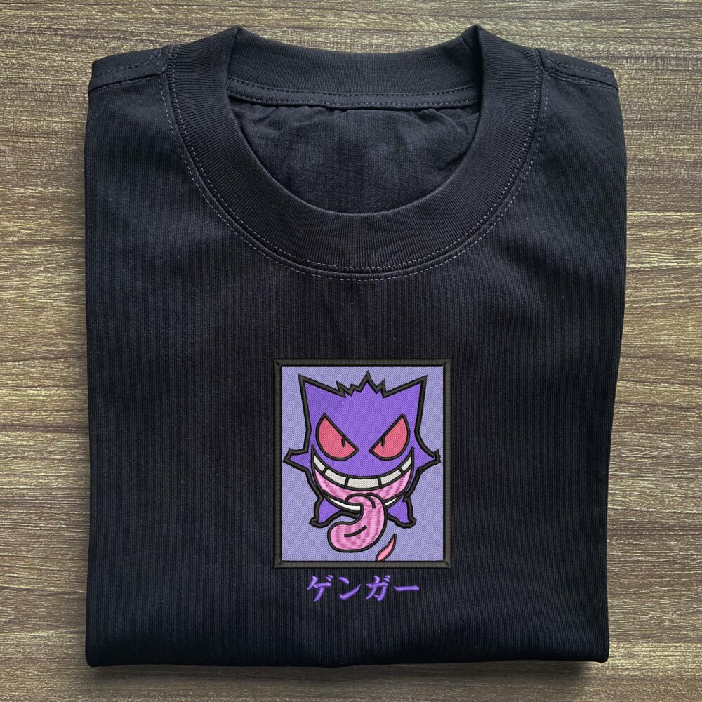 Gengar Art Embroidered Black T shirt (1) Main Thumbnails T shirt