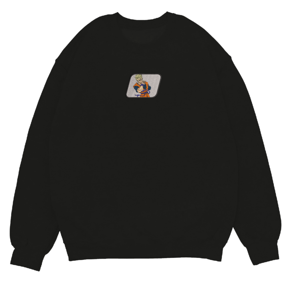 Gohan Art Embroidered Sweatshirt Black