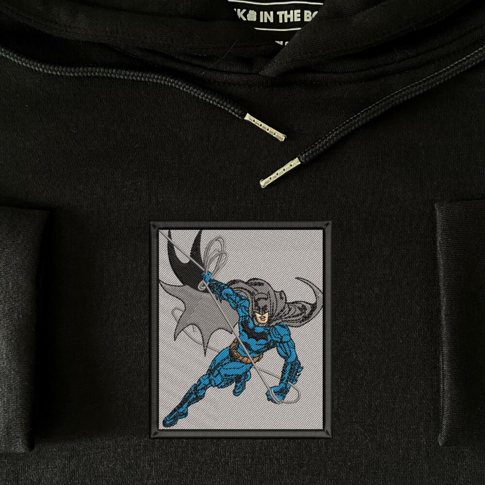 Gotham's Protector Art Embroidered Hoodie Black (5)