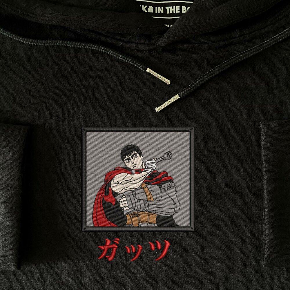 Guts Art Embroidered Hoodie Black (4)