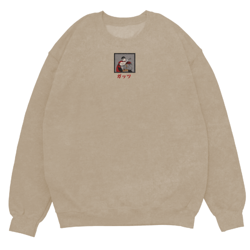 Guts Art Embroidered Sweatshirt Sand