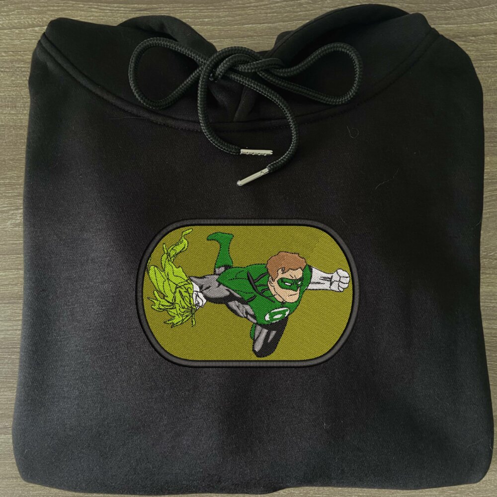 Hal Jordan Art Embroidered Hoodie Black (3)