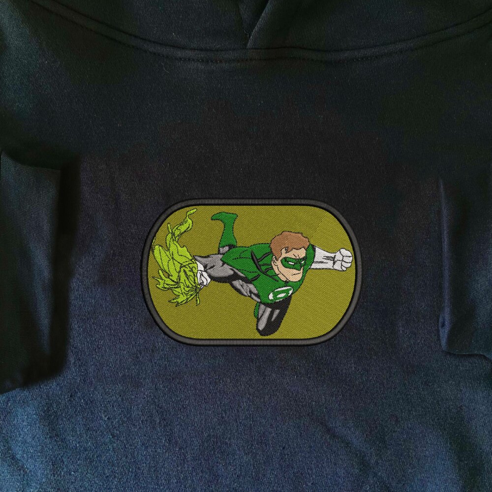 Hal Jordan Art Embroidered Hoodie Navy (1)