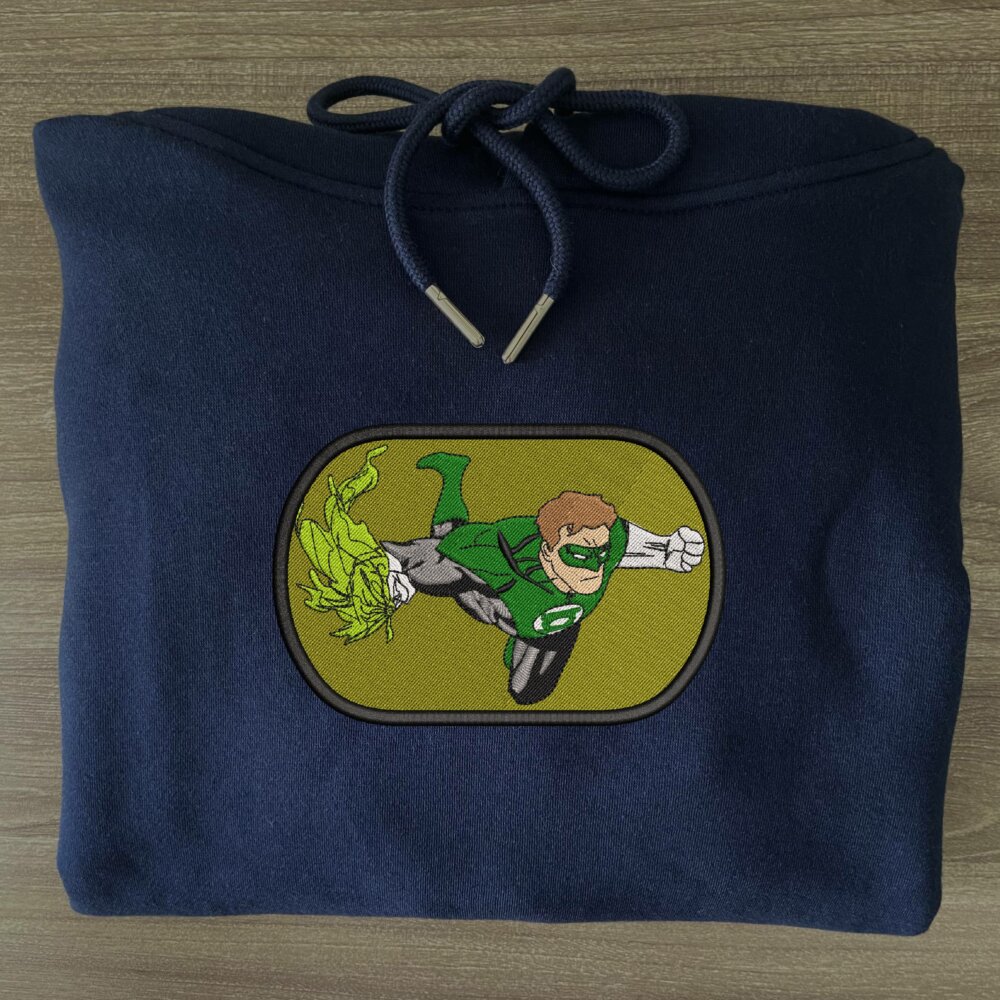 Hal Jordan Art Embroidered Hoodie Navy (3)