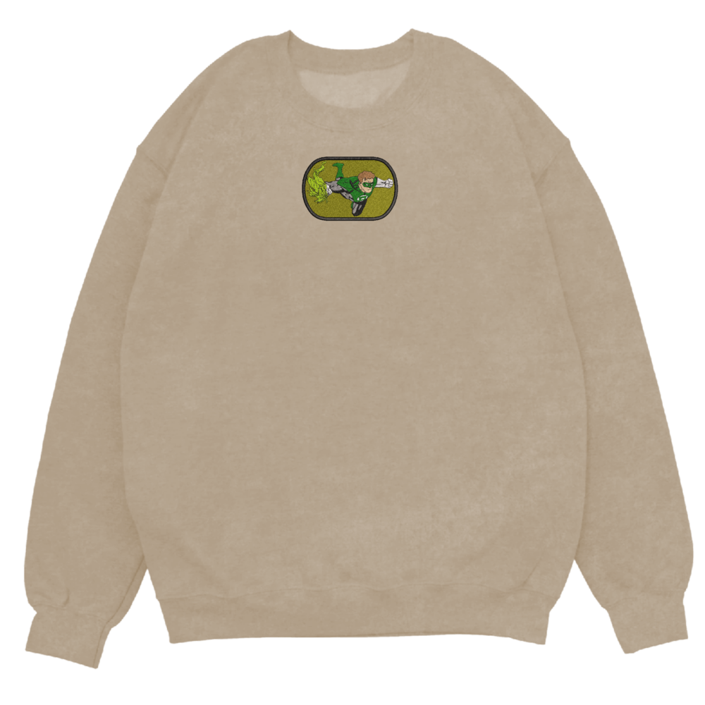 Hal Jordan Art Embroidered Sweatshirt Sand