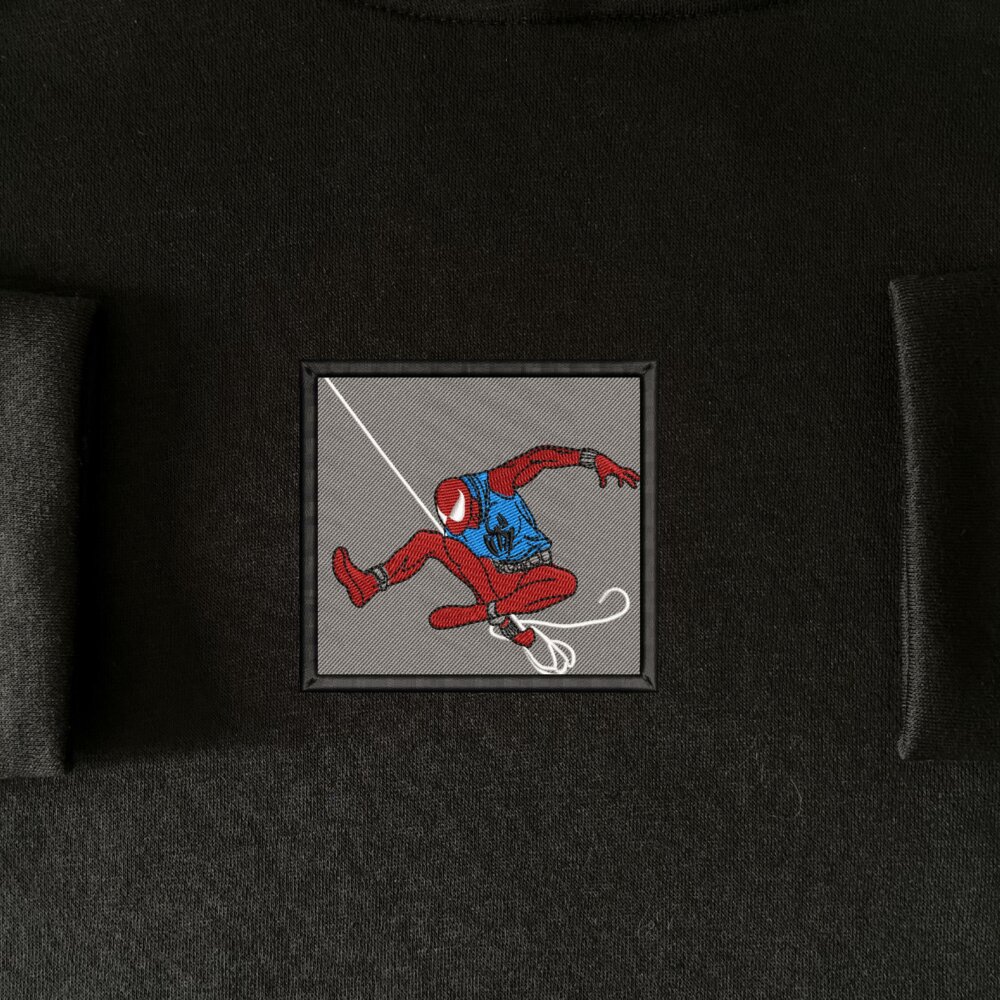 Hero Spider Art Embroidered Hoodie Black (1) Main Thumbnails Sweatshirt